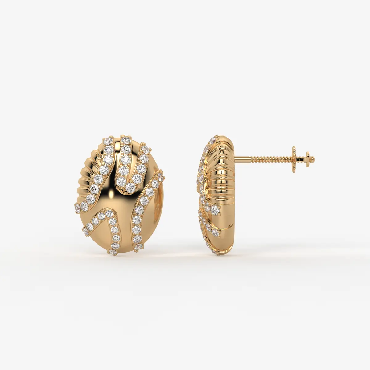 Radiant Wave Studs Earrings