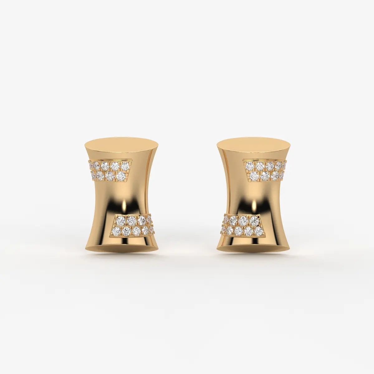 Curved Bar Diamond Studs