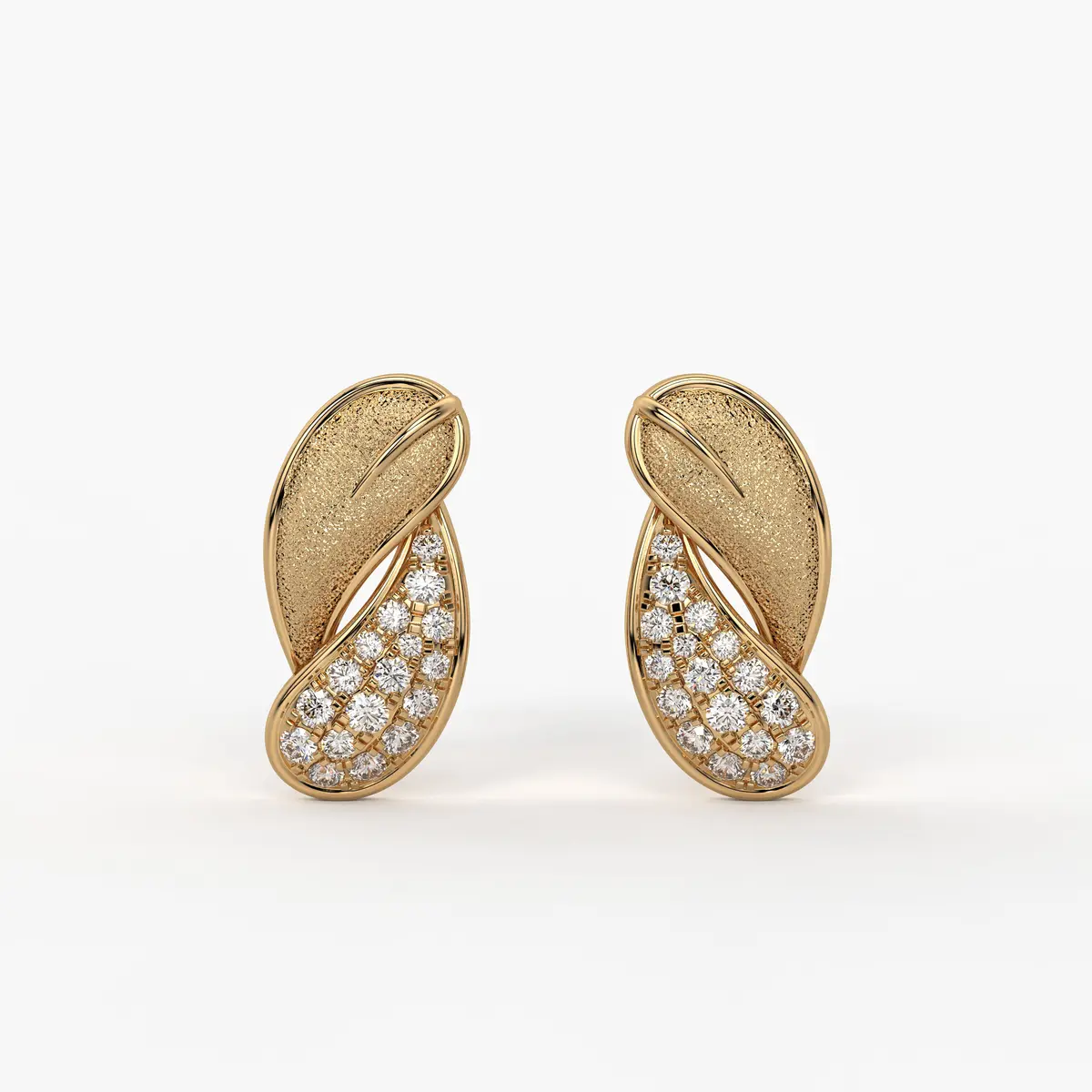Twisted Leaf Stud Earrings