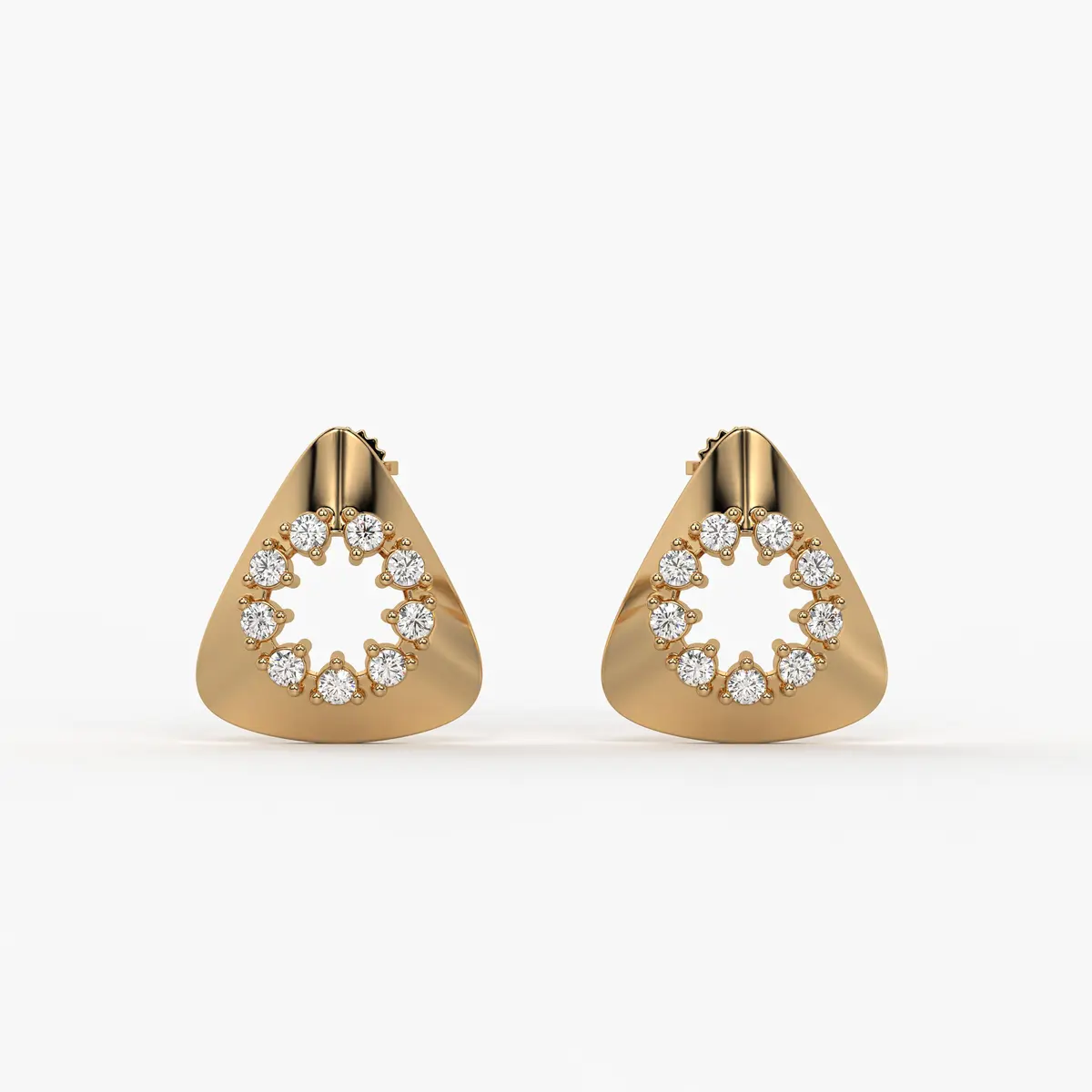 Triangle Halo Stud Earrings