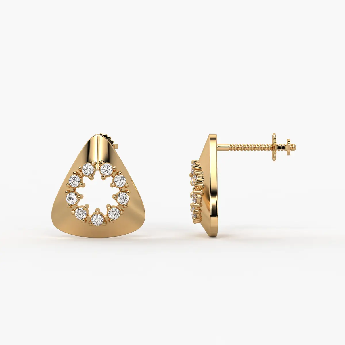 Triangle Halo Stud Earrings