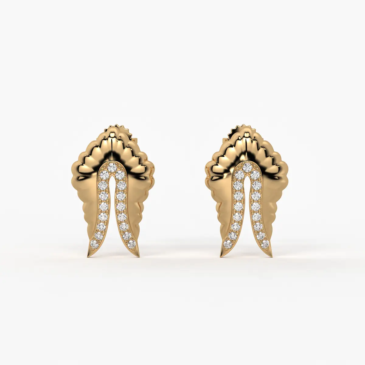 Feather Split Stud Earrings