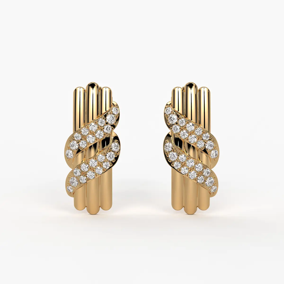 Golden Serpentine Studs Earrings