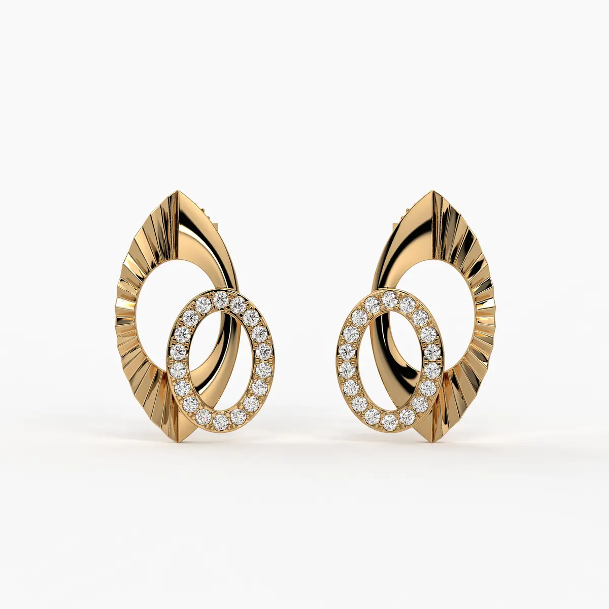 Illuma Crown Circle Studs Earrings