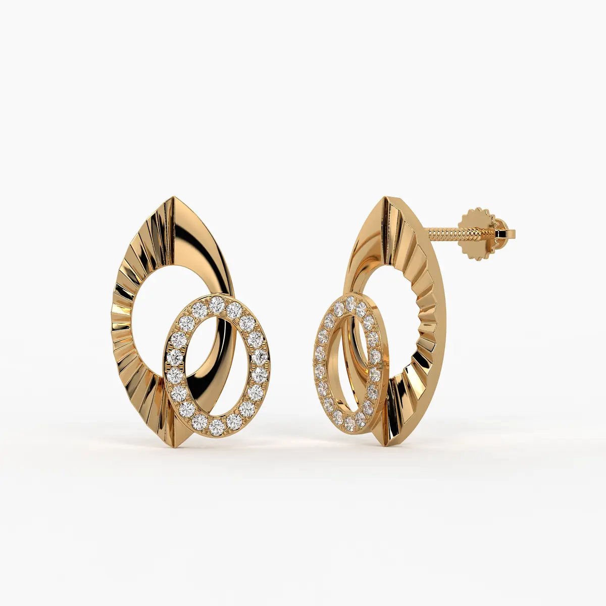 Illuma Crown Circle Studs Earrings