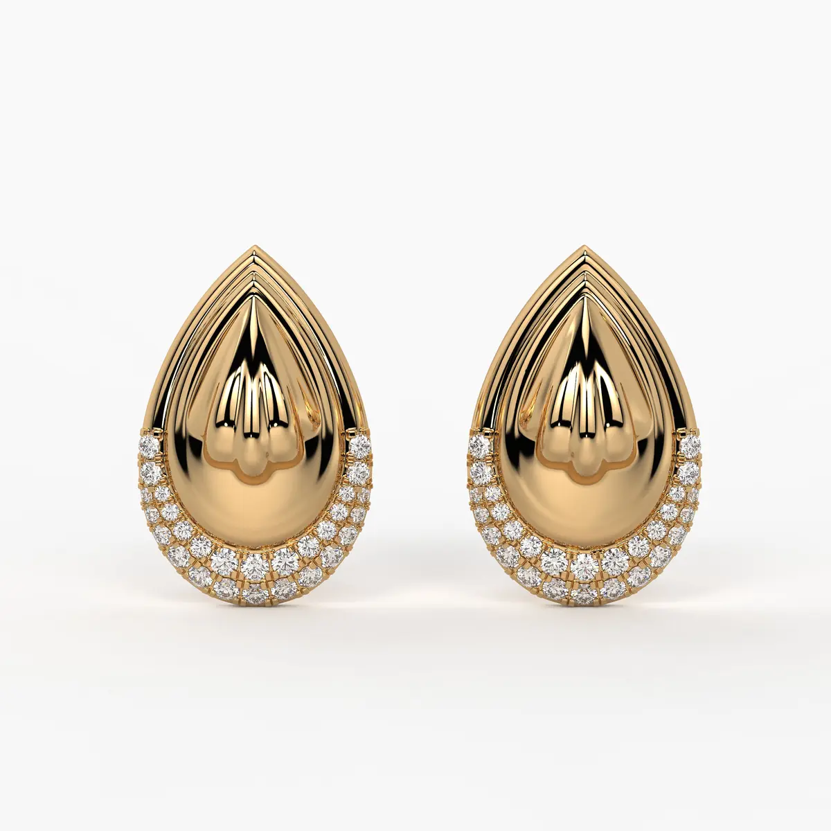 Majestic Dewdrop Radiance Studs Earrings