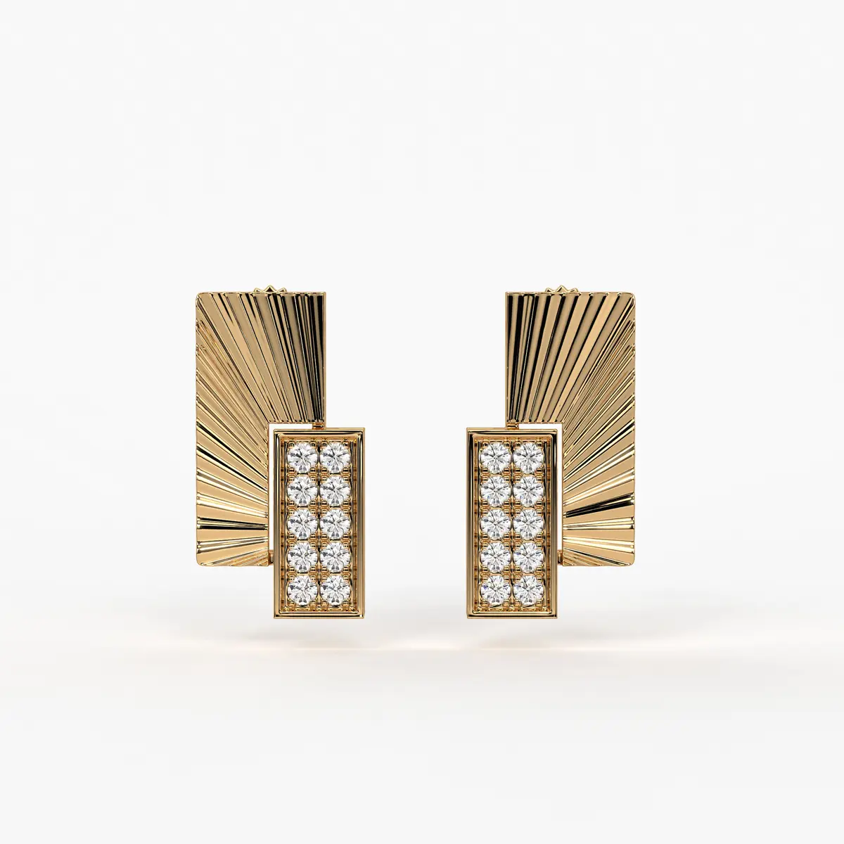 Radiant Rectangle Drop Stud Earrings