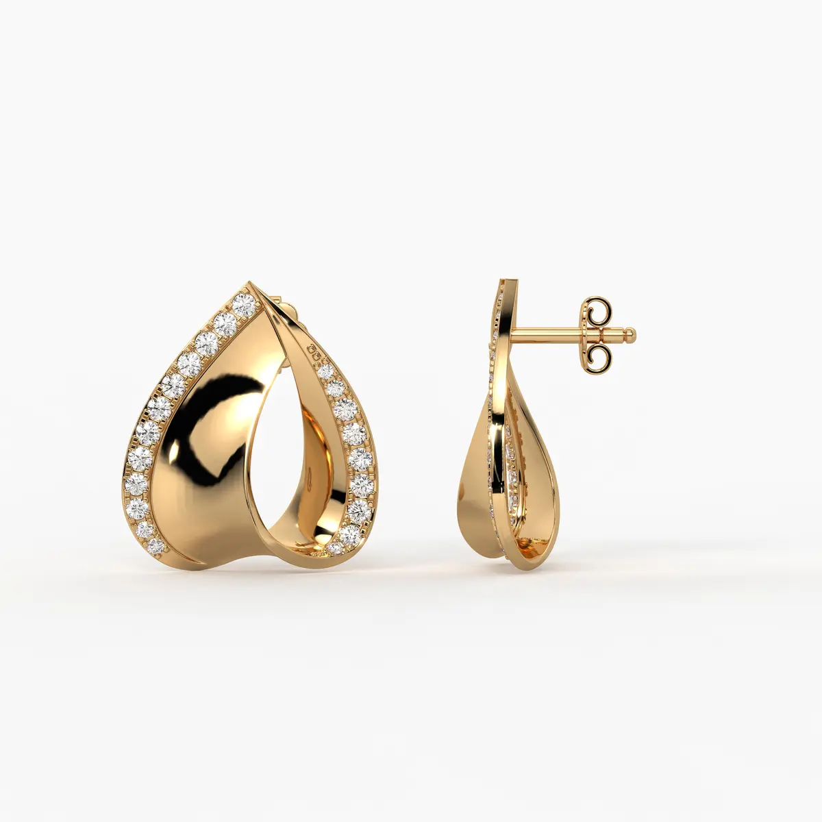 Twisted Teardrop Stud Earrings