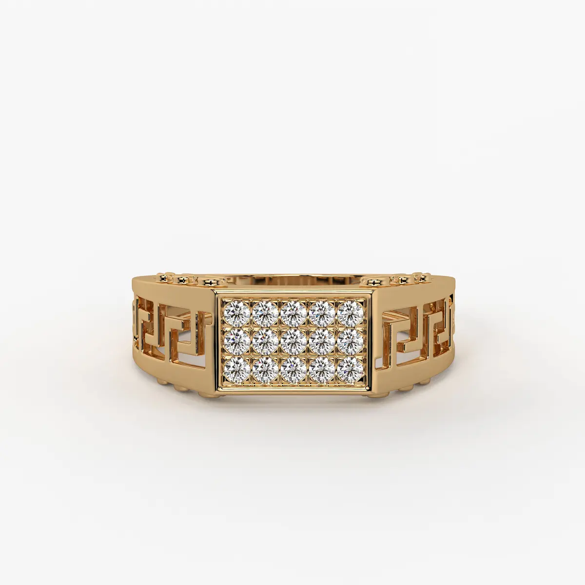 Geometric Panel Statement Men’s Ring