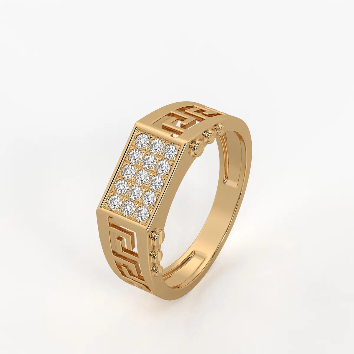 Geometric Panel Statement Men’s Ring