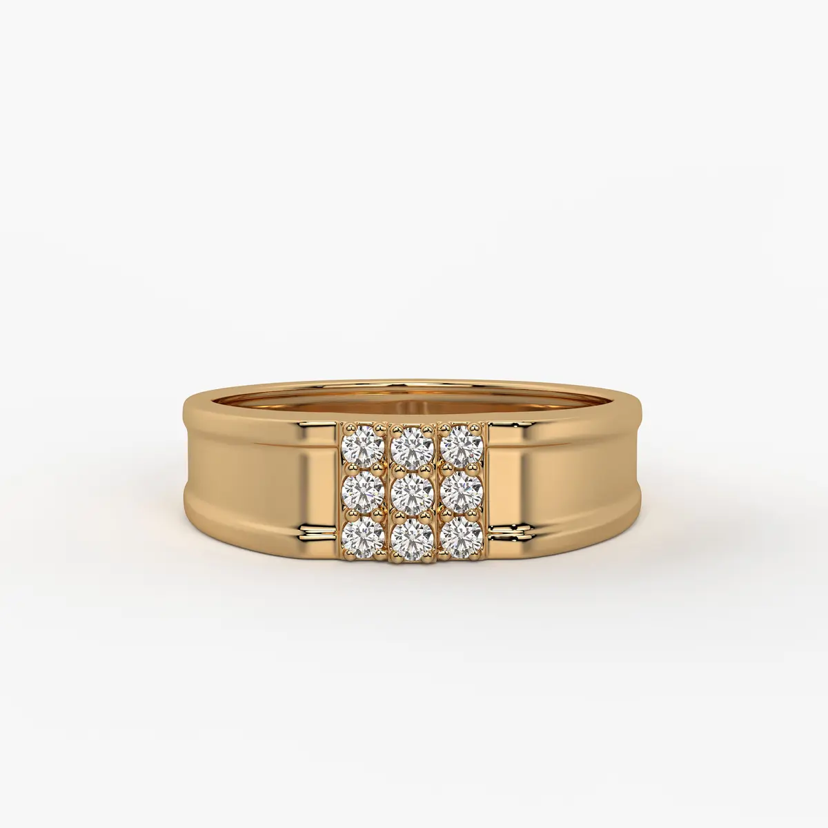 Triple Row Cluster Men’s Ring