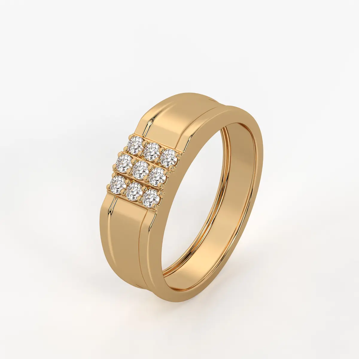 Triple Row Cluster Men’s Ring