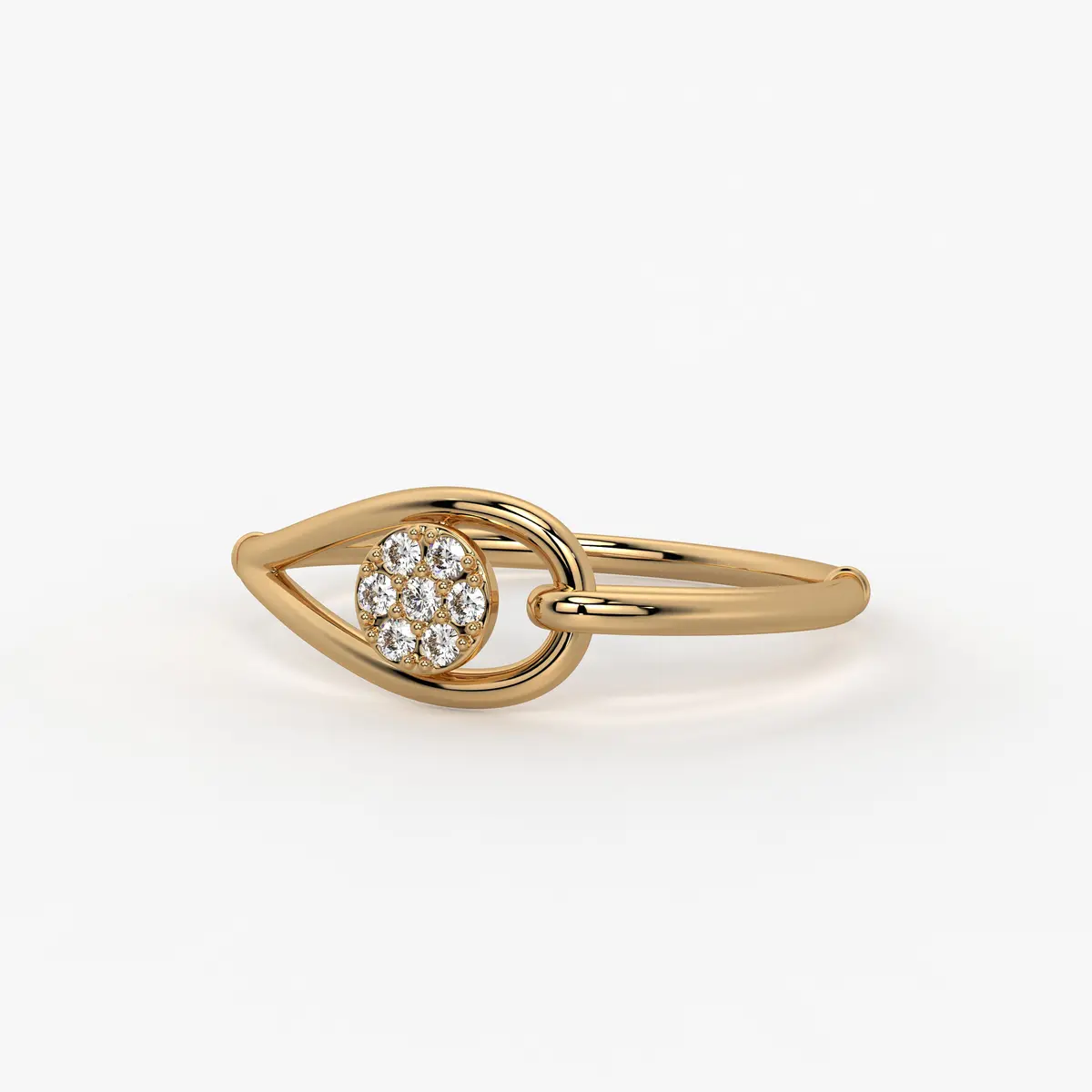 Circle Cluster Contemporary Ladies Ring