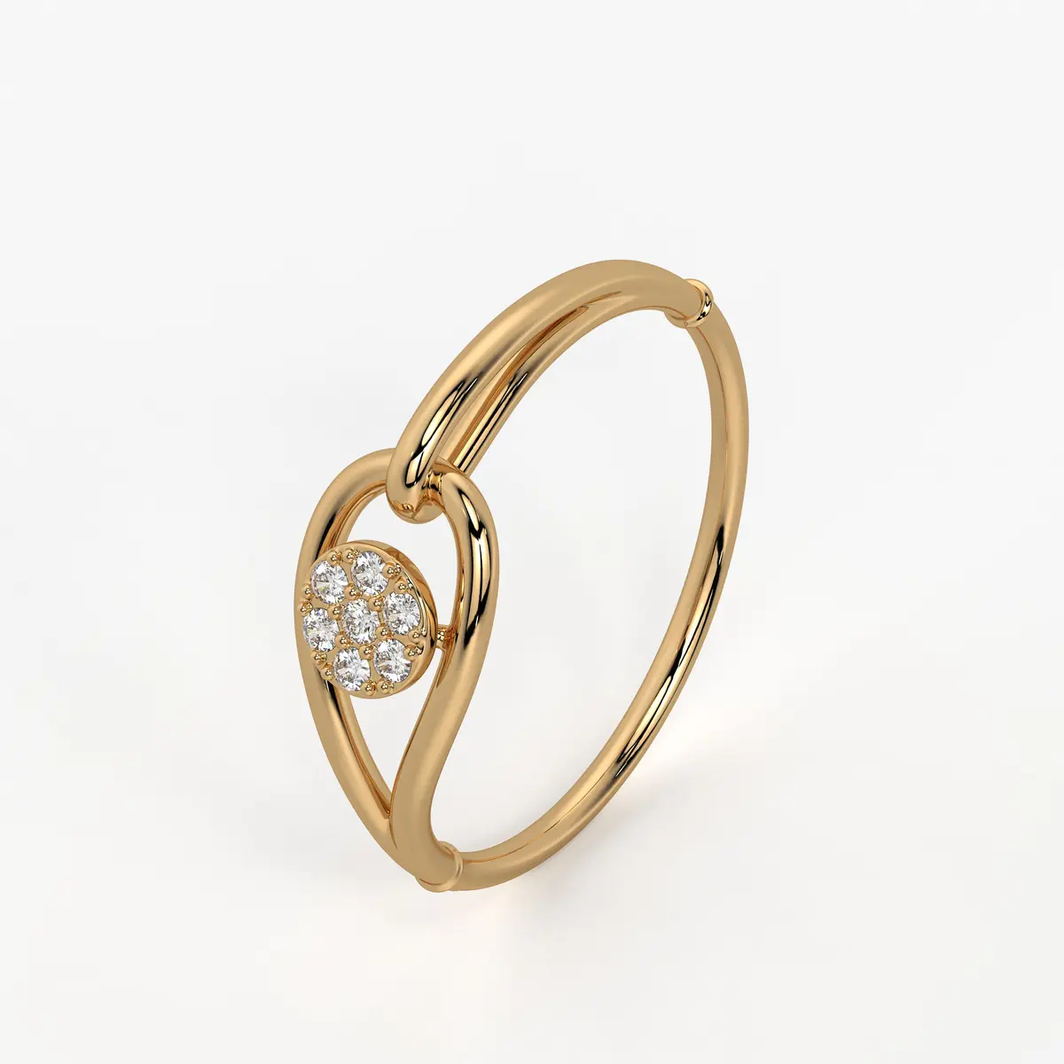 Circle Cluster Contemporary Ladies Ring