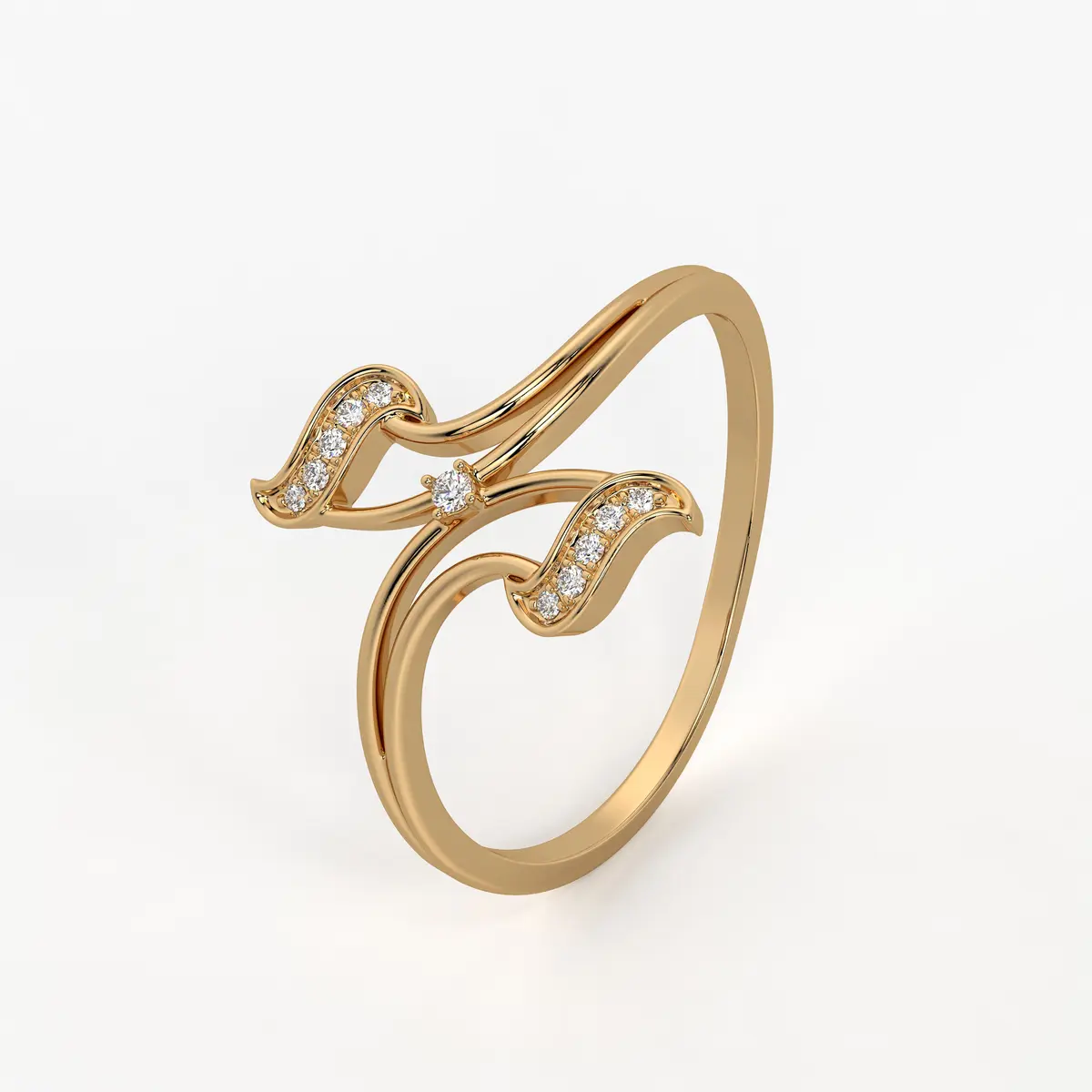 Wave Sparkle Designer Ladies Ring