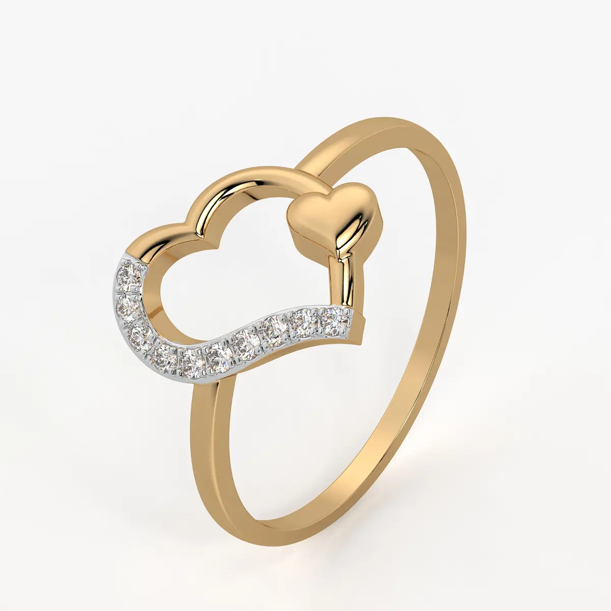 Cloud Heart Charming Ladies Ring