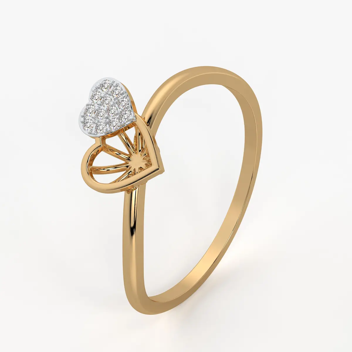 Raised Heart Elegant Ladies Ring