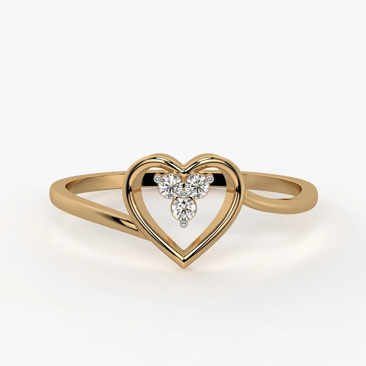 Triple Spark Heart Ladies Ring