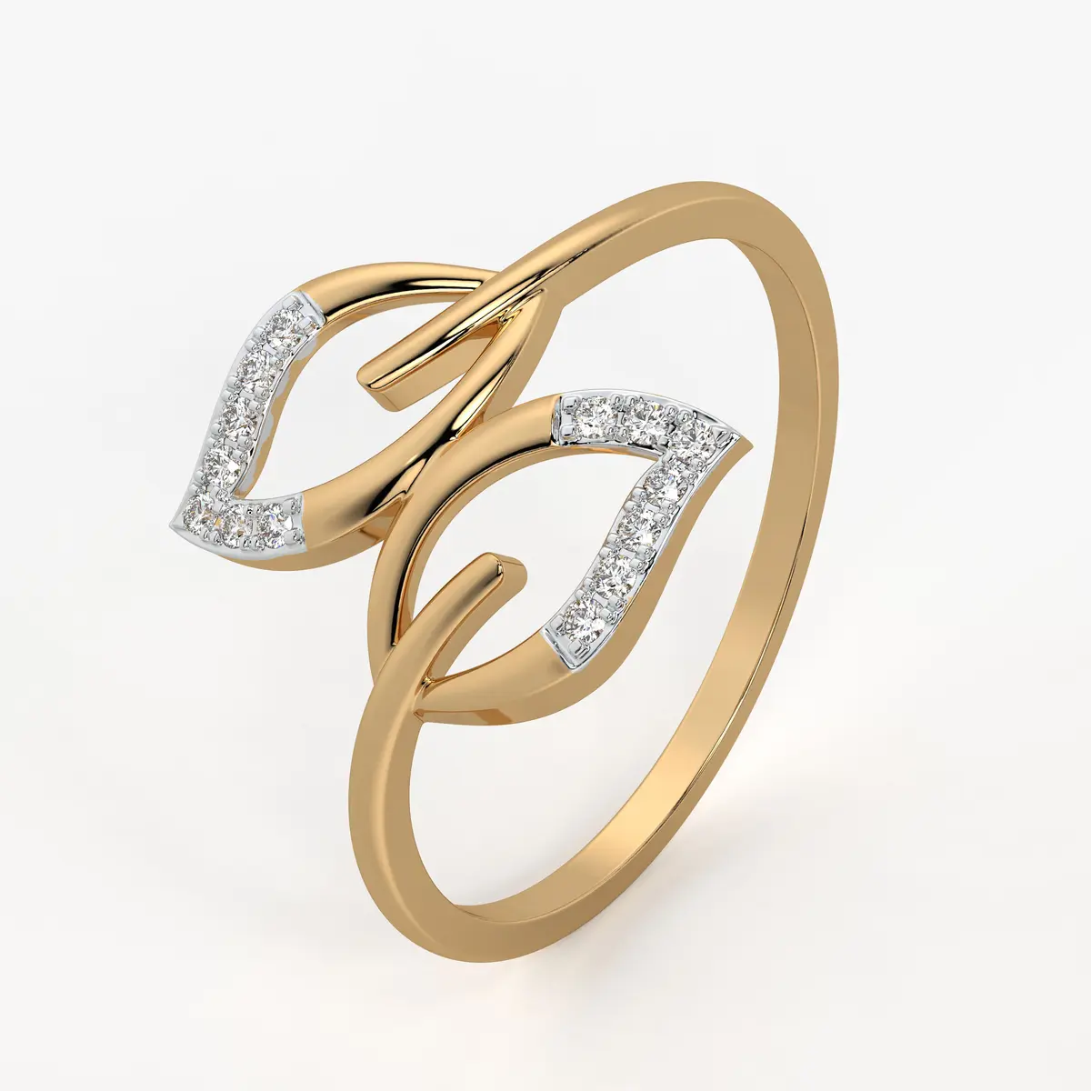 Open Leaf Contemporary Ladies Ring