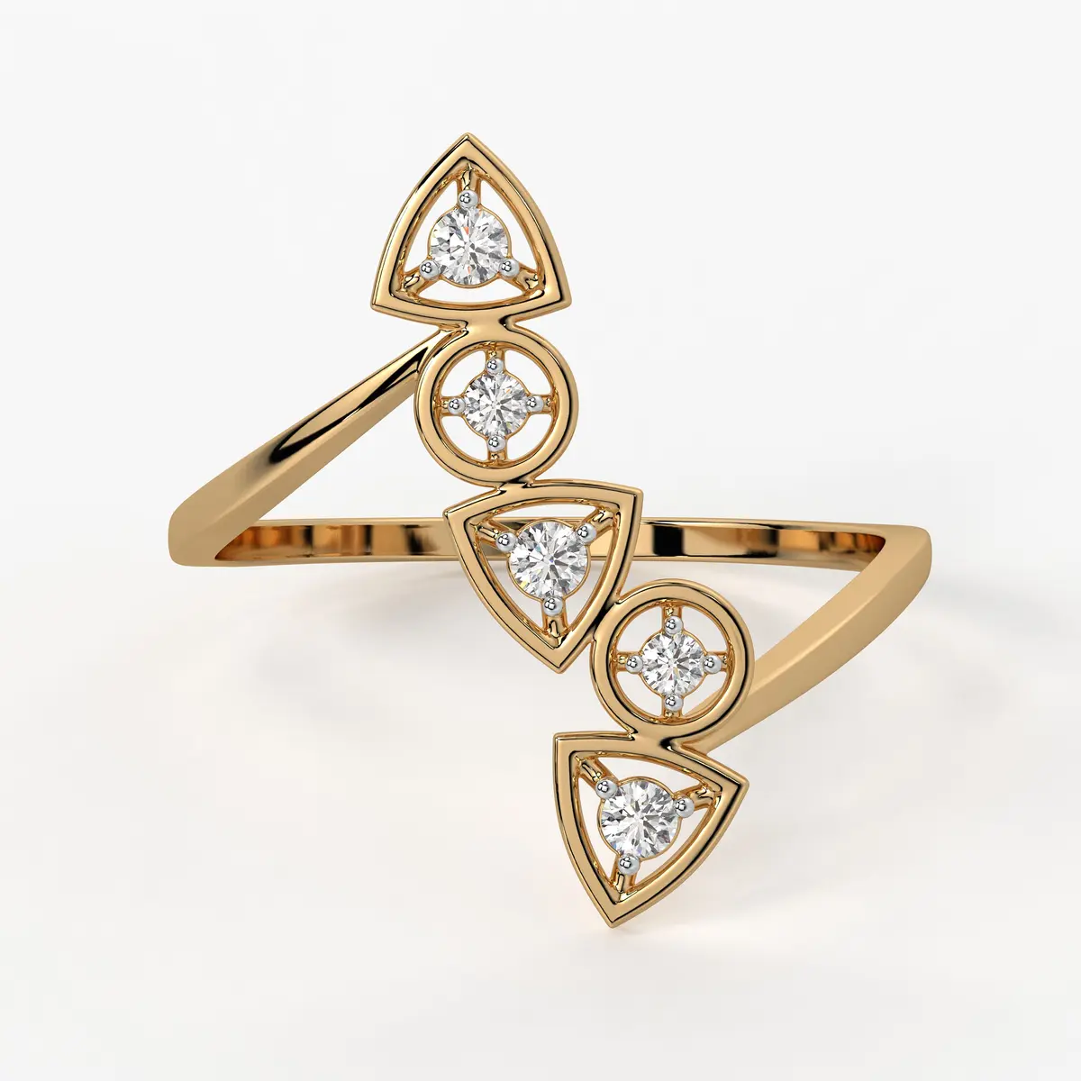 Geo Trio Contemporary Ladies Ring