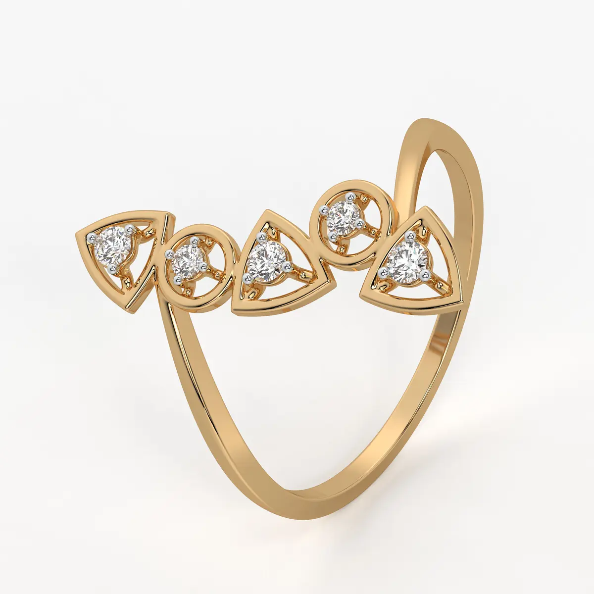 Geo Trio Contemporary Ladies Ring