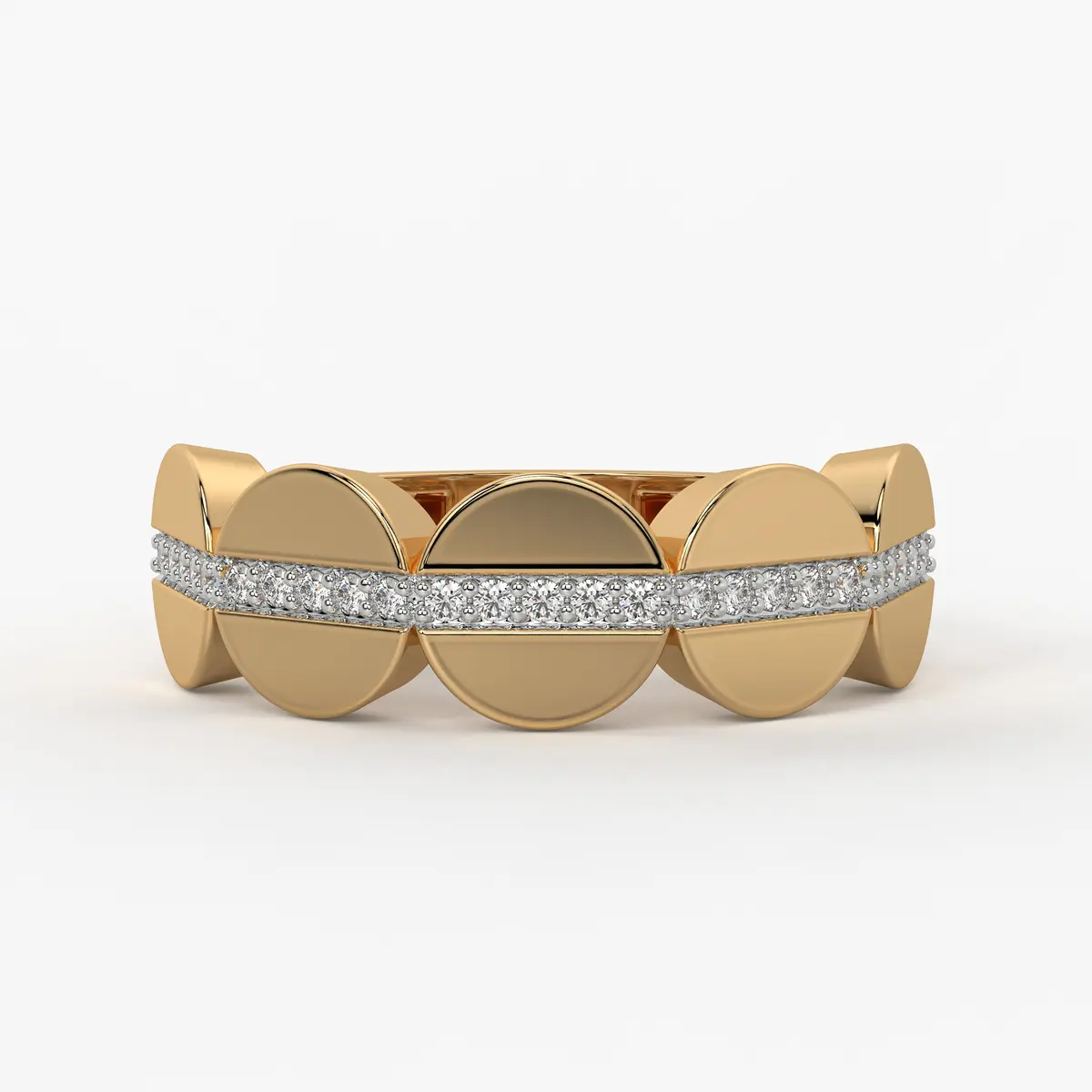 Layered Disc Statement Ladies Ring