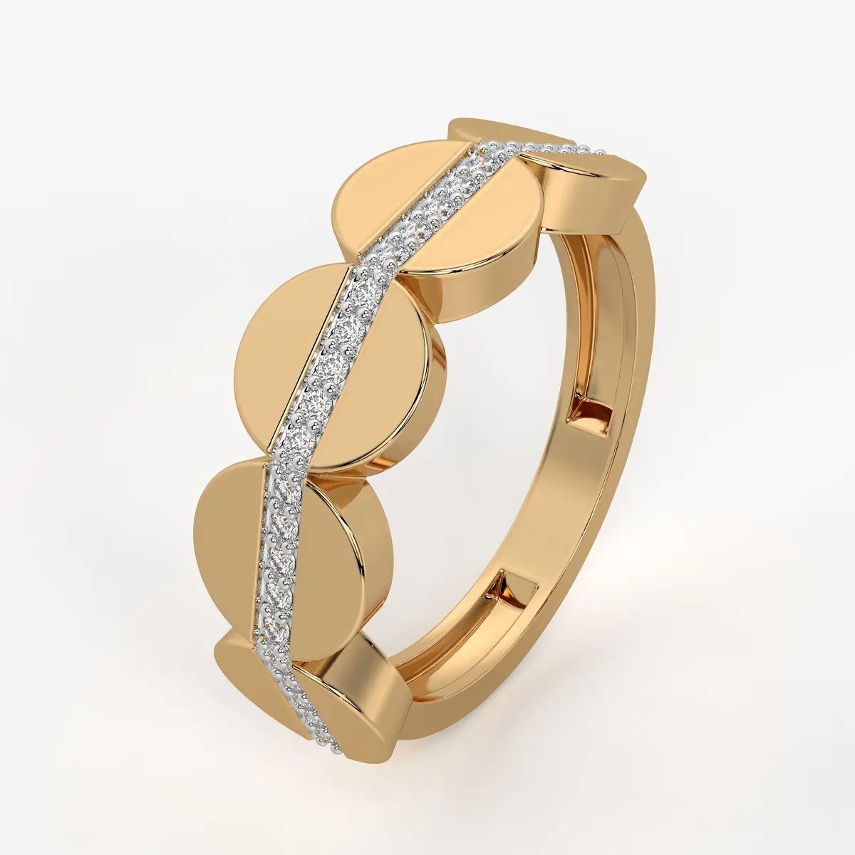 Layered Disc Statement Ladies Ring