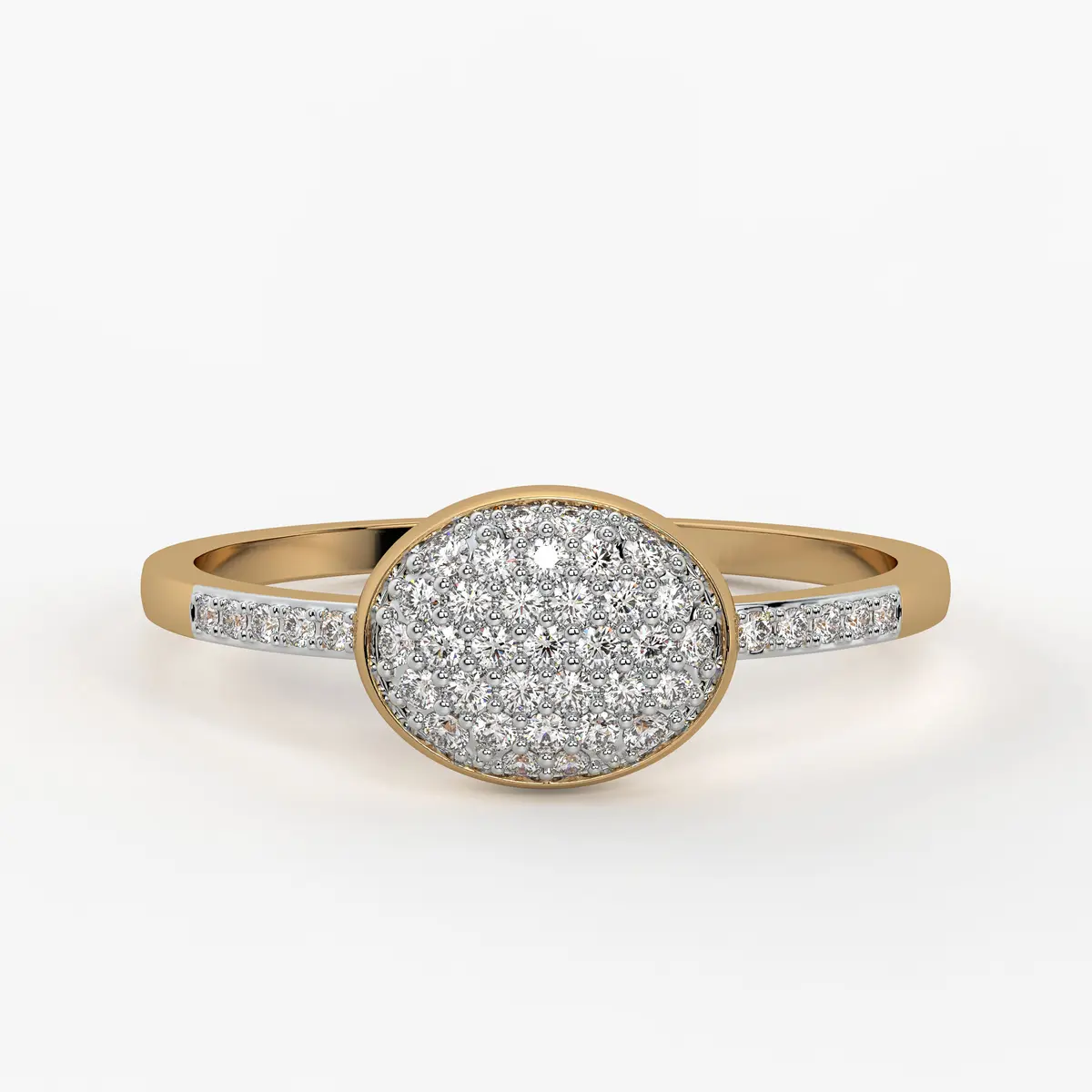 Oval Pavé Statement Ladies Ring