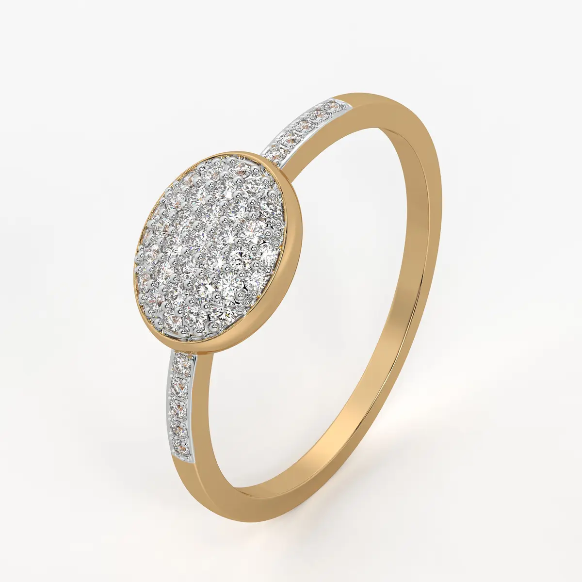 Oval Pavé Statement Ladies Ring