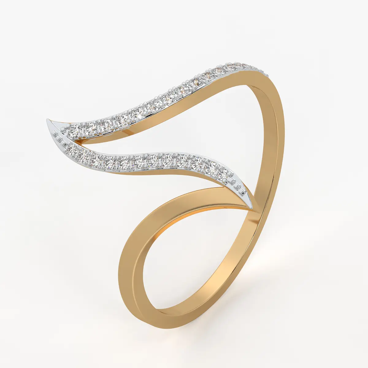 Dual Wave Statement Ladies Ring