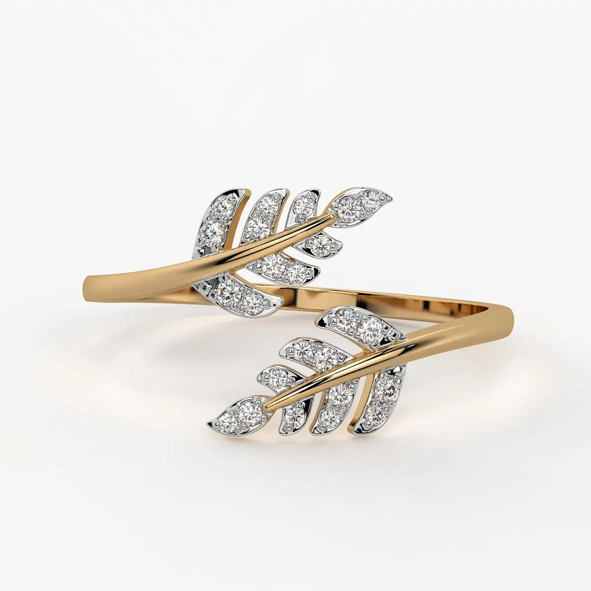 Twin Leaf Open Ladies Ring