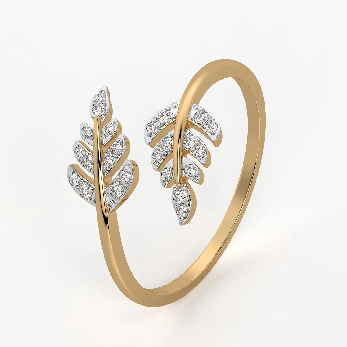 Twin Leaf Open Ladies Ring