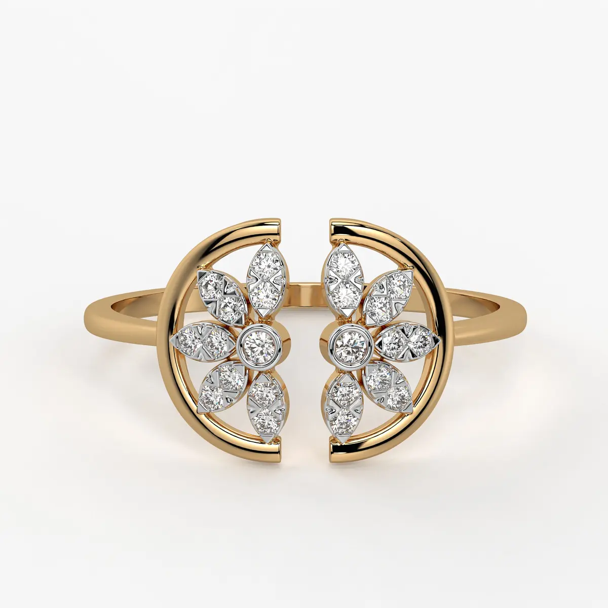 Twin Blossom Open Ladies Ring