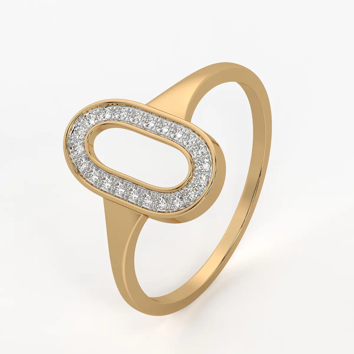 Oval Halo Ladies Ring