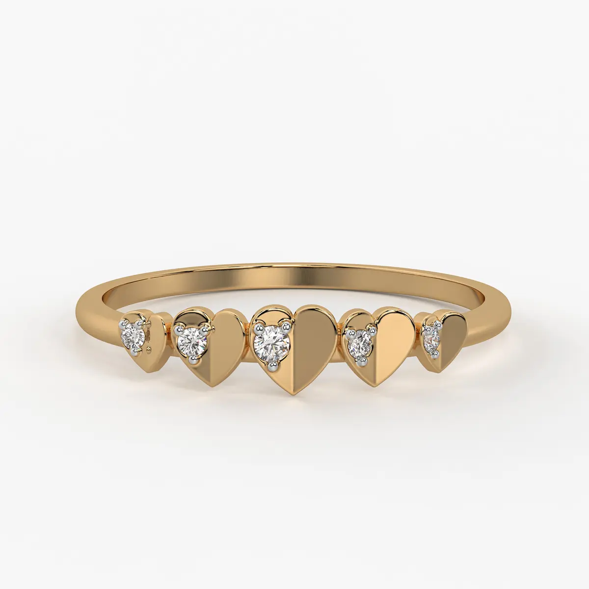Heart Row Ladies Ring