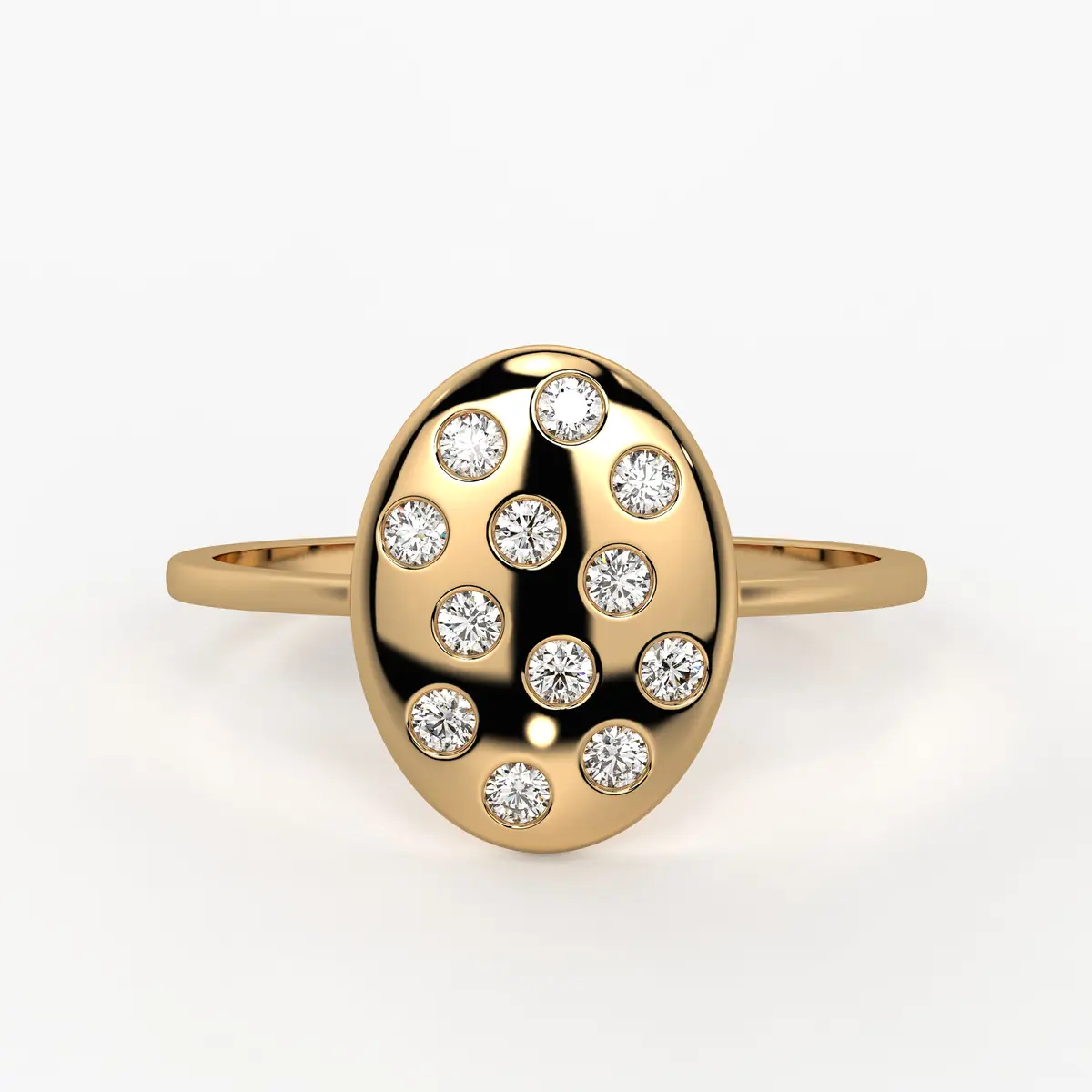 Oval Cluster Ladies Ring