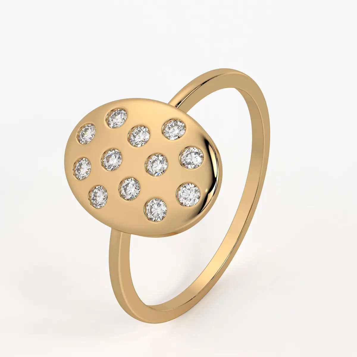 Oval Cluster Ladies Ring