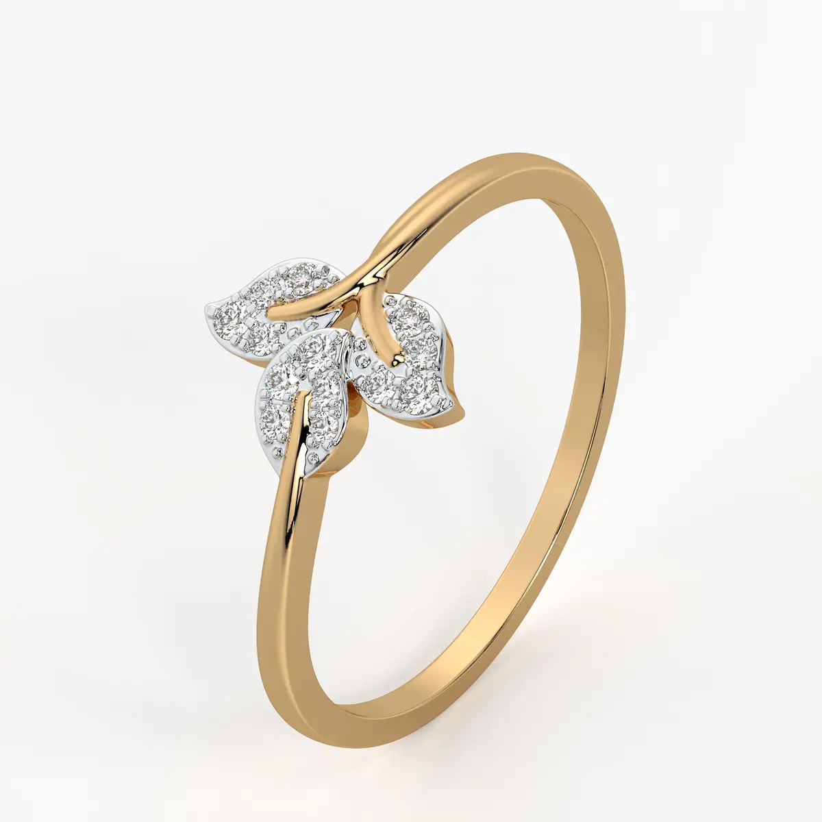 Twin Leaf Ladies Ring