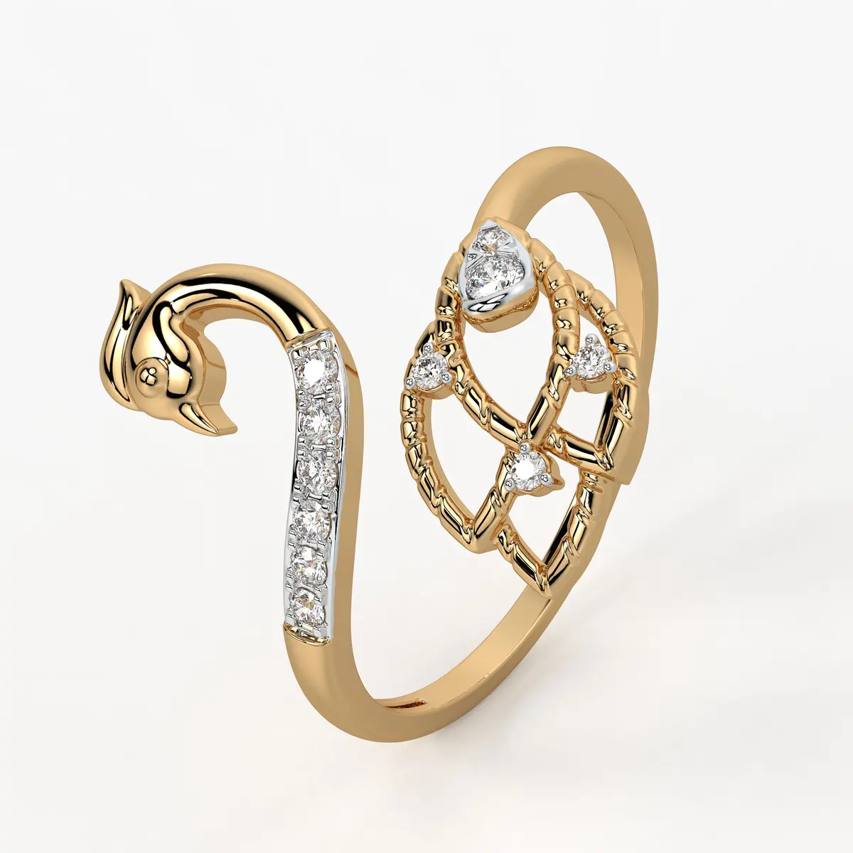 Swan Charm Ladies Ring