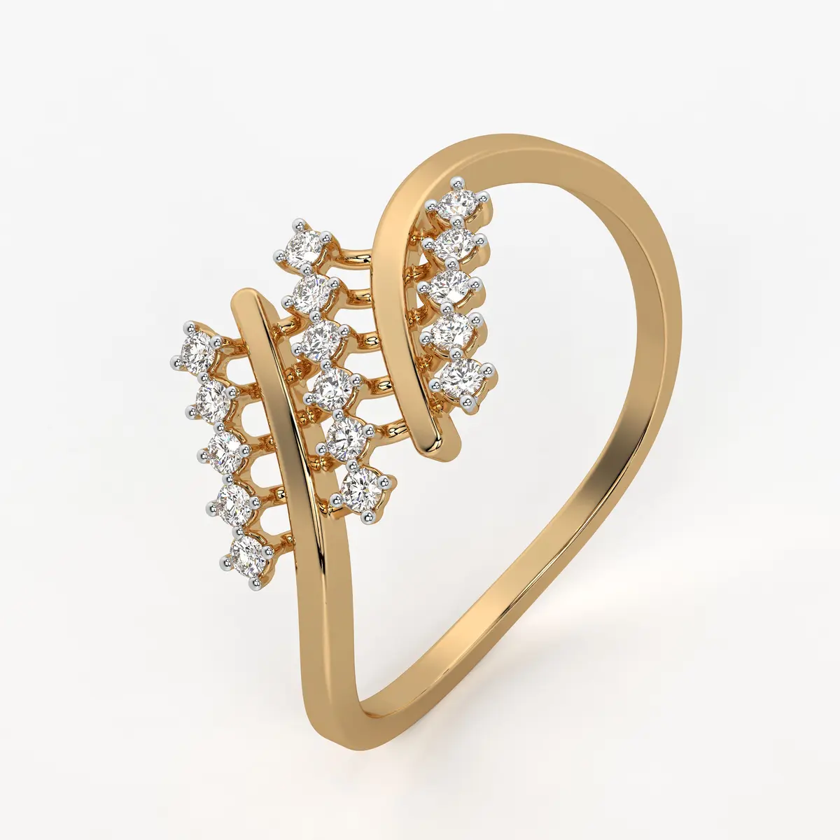 Dual Arc Cluster Ladies Ring