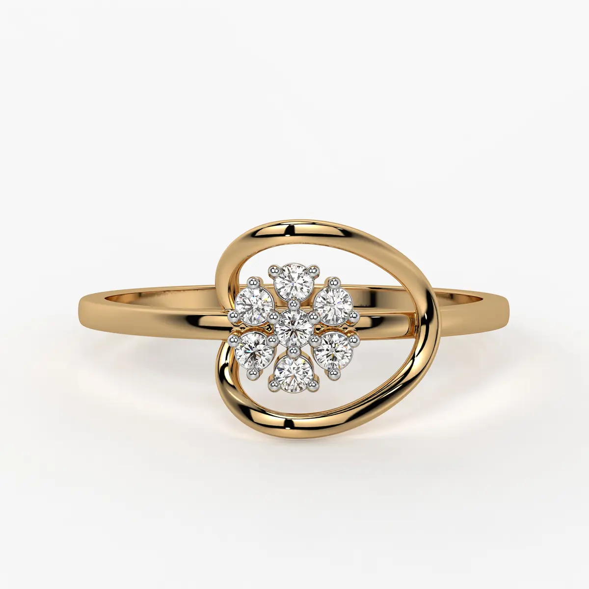 Swirl Cluster Ladies Ring