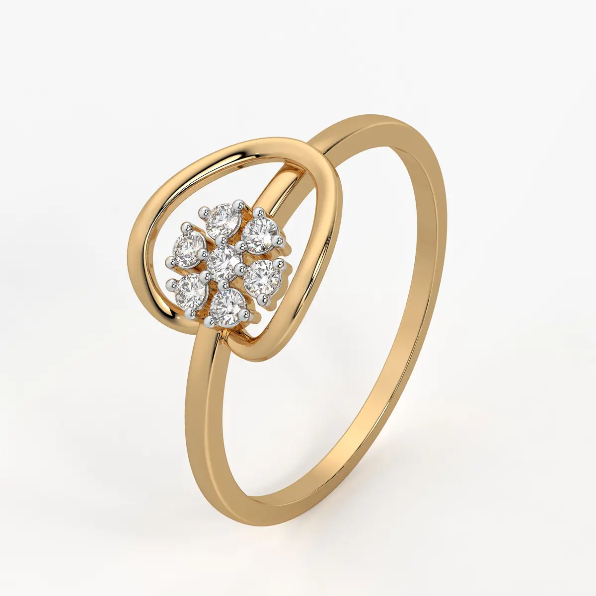 Swirl Cluster Ladies Ring