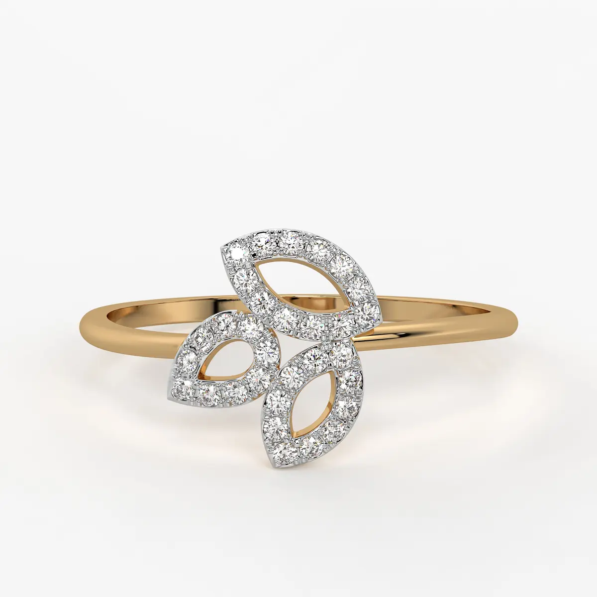 Triple Leaf Cluster Ladies Ring