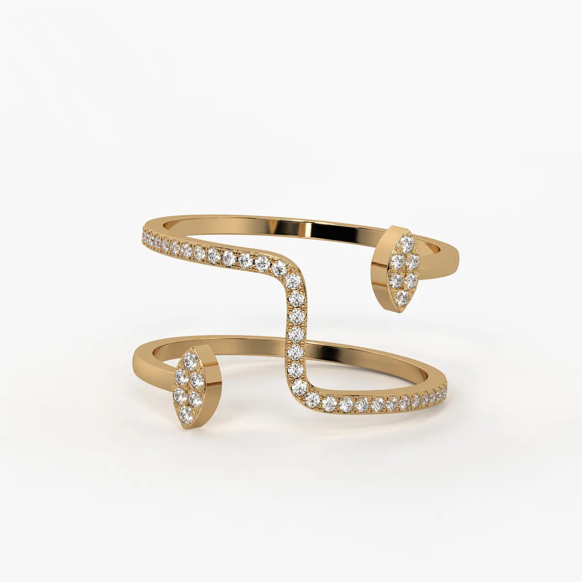 Leaf Wrap Open Ladies Ring