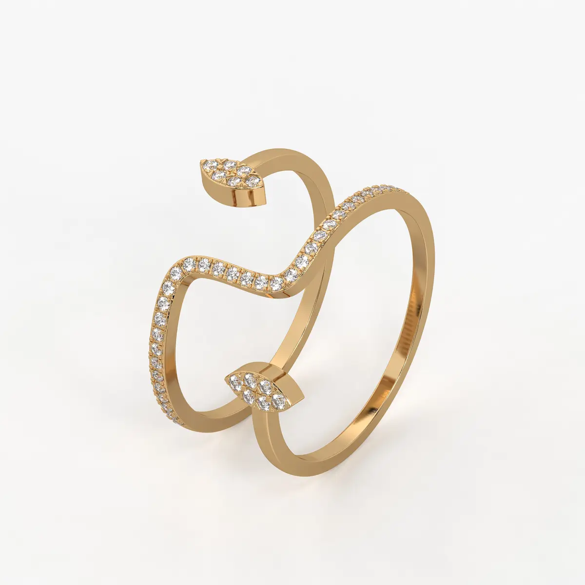 Leaf Wrap Open Ladies Ring