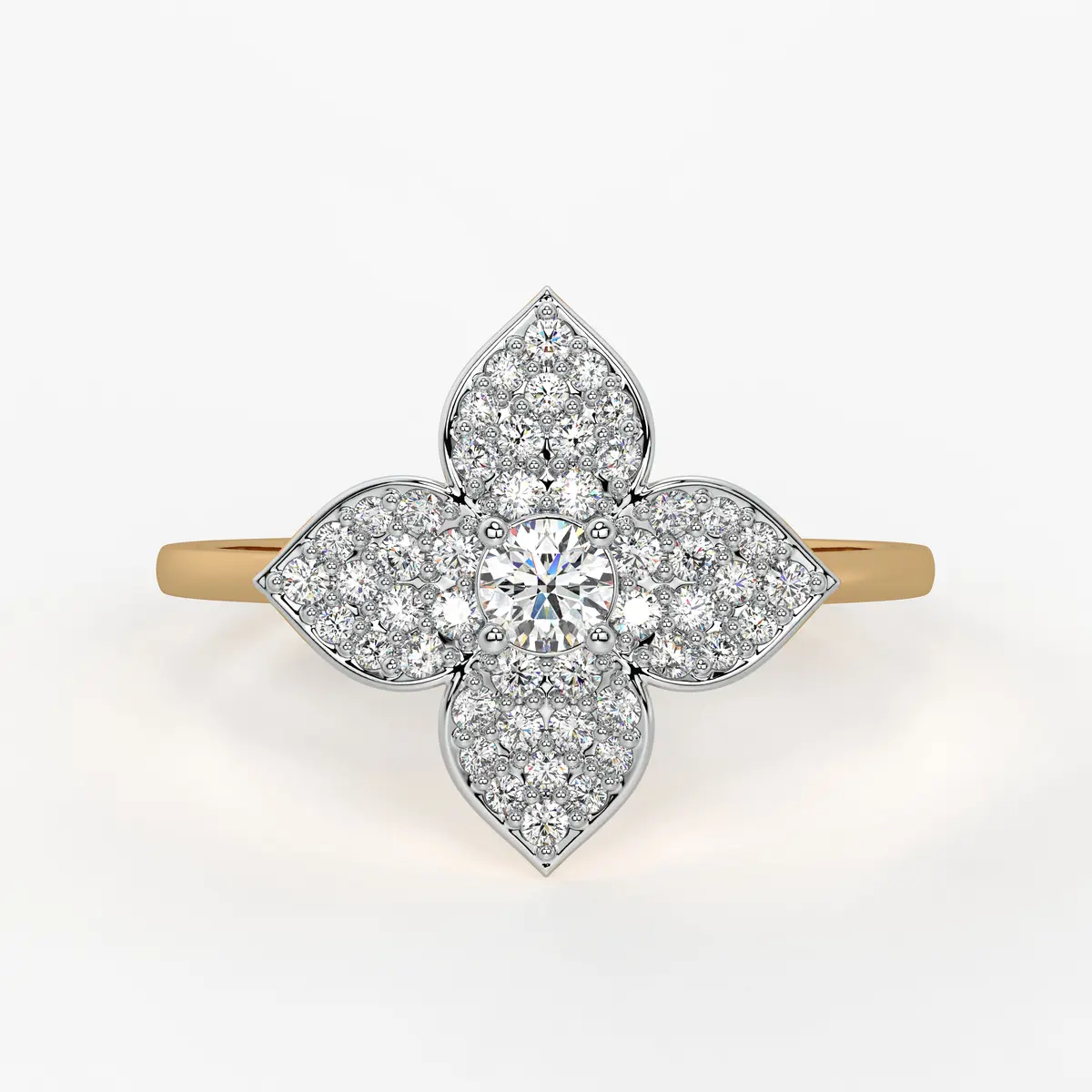 Bloom Petal Cluster Ladies Ring