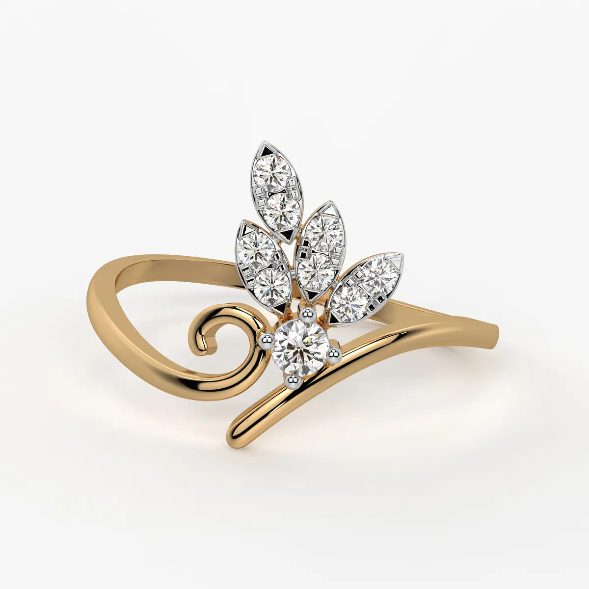 Floral Swirl Open Ladies Ring