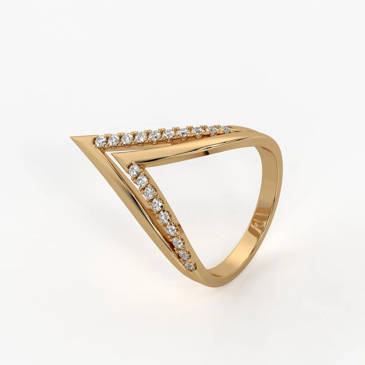 Triple Peak Chevron Fashion Ladies Ring