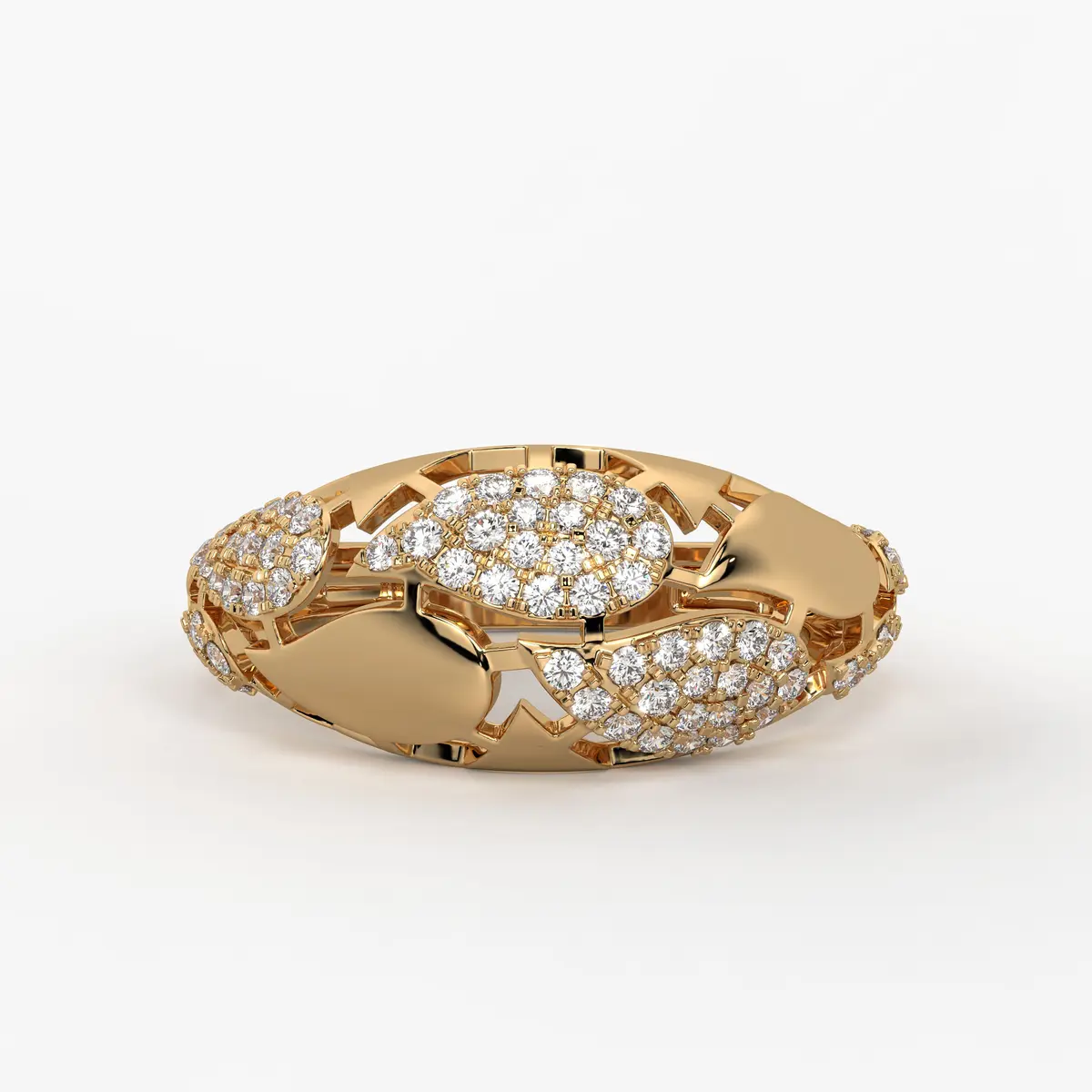 Floral Oval Cluster Ladies Ring