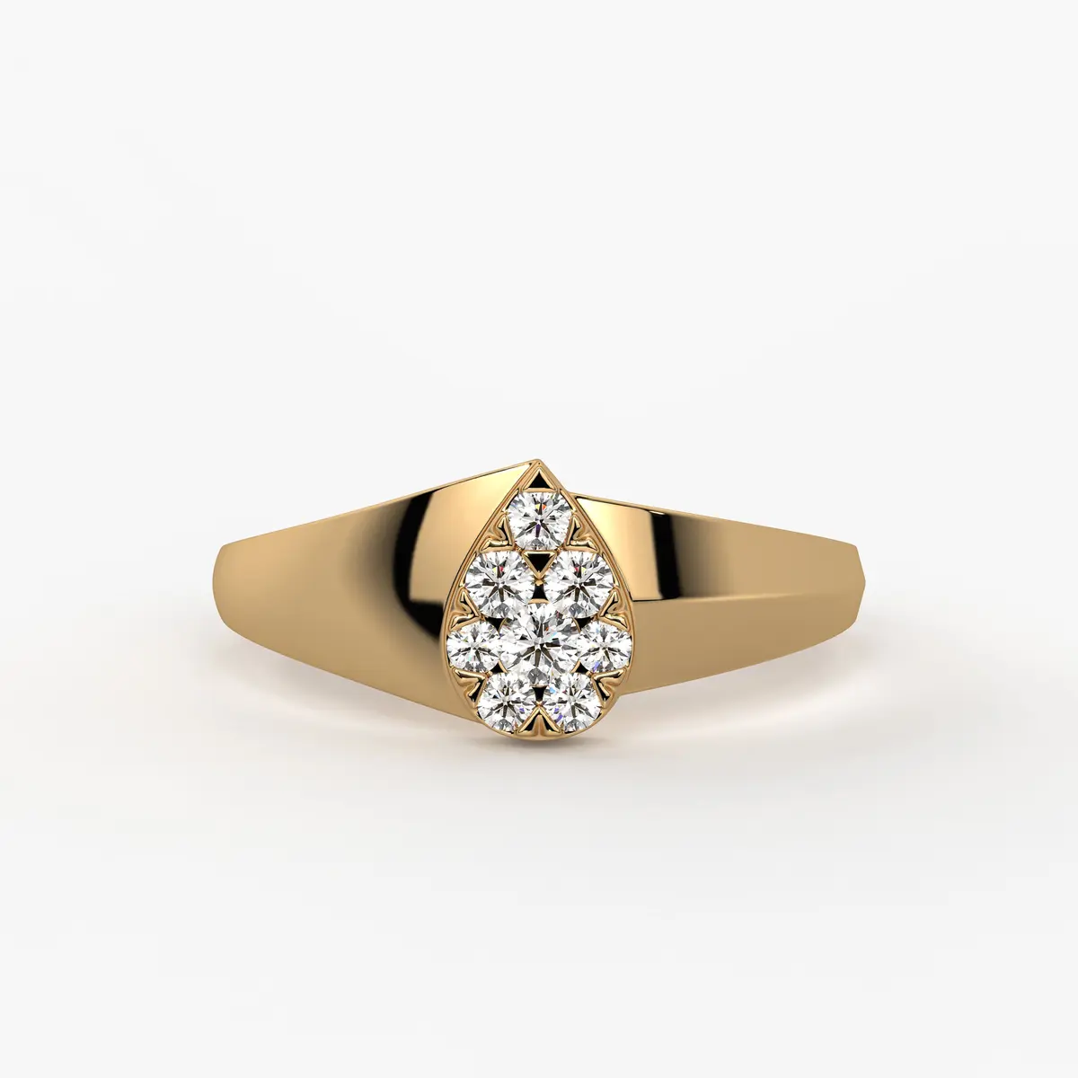 Heart Cluster Solitaire Ladies Ring